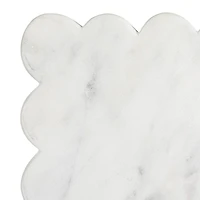 Hello Honey® 14" White Marble Cheese Board with Scalloped Edge