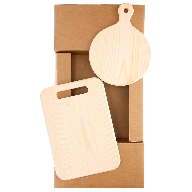 Good Wood by Leisure Arts® 2-Piece Circle and Rectangle Wood Cutting Board Set