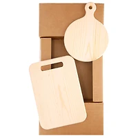 Good Wood by Leisure Arts® 2-Piece Circle and Rectangle Wood Cutting Board Set
