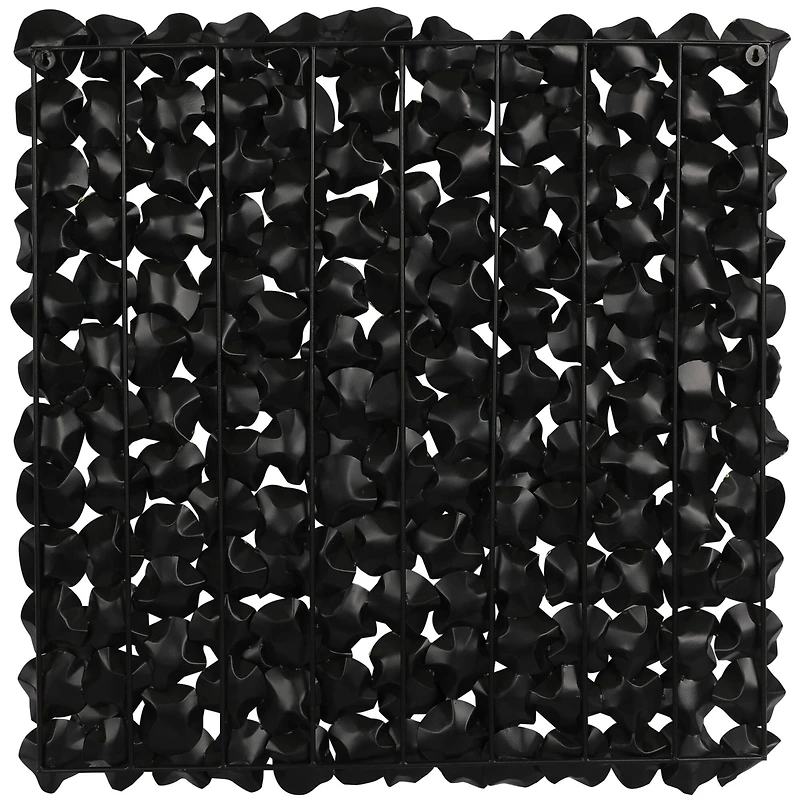 Black Metal Overlapping Folded Circle Abstract Wall Decor with Gold Accents