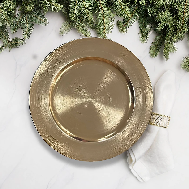 13" Gold Chargers 6 Pack by Celebrate It™