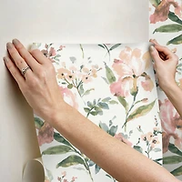 RoomMates Pink Iris Peel & Stick Wallpaper