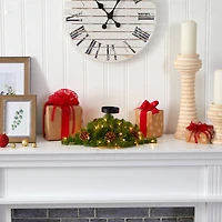 16” Christmas Pine Candelabrum & Pinecones with Lights