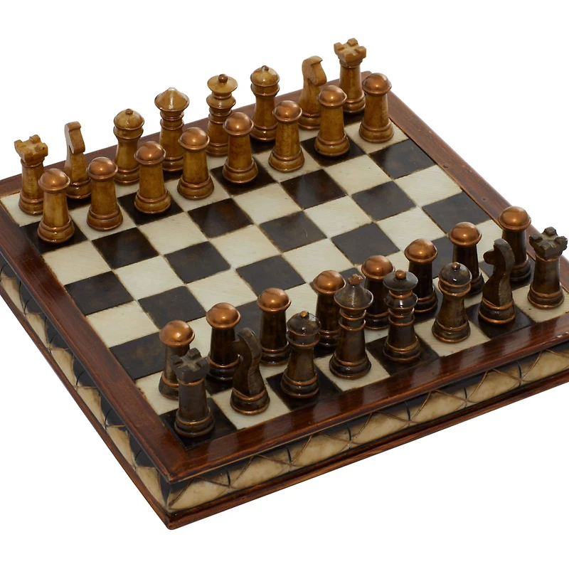 Dark Brown Traditional Chess Game Set