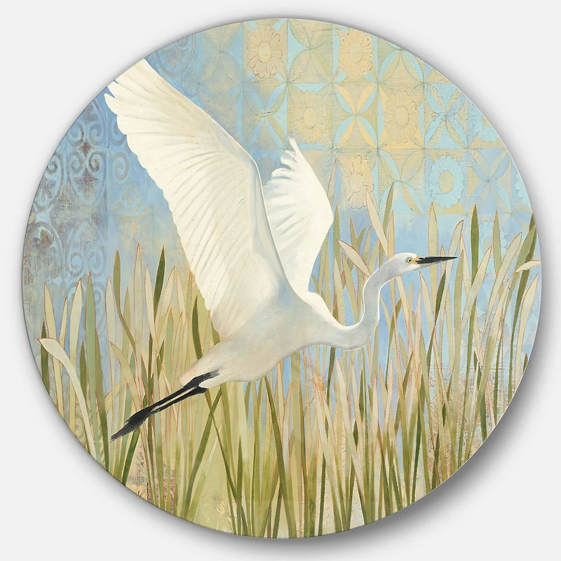 Designart - Snowy Egret in Flight vII