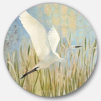 Designart - Snowy Egret in Flight vII