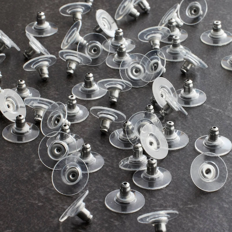 12 Packs: 60 ct. (720 total) Rhodium Earring Back Disks by Bead Landing™
