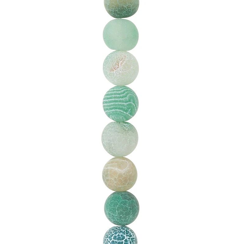 12 Packs: 18 ct. (216 total) Green Agate Crackle Matte Round Beads, 10mm by Bead Landing™