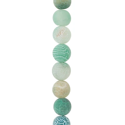 12 Packs: 18 ct. (216 total) Green Agate Crackle Matte Round Beads, 10mm by Bead Landing™