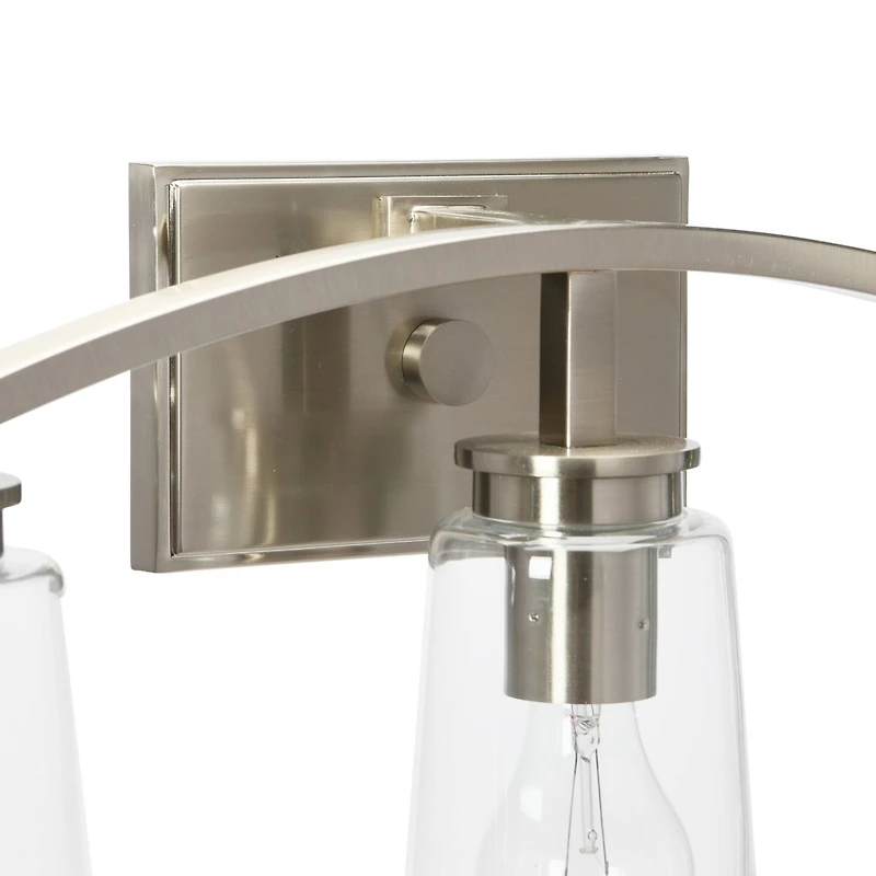 Hello Honey® Robert Stevenson Lighting Laguna Metal & Clear Glass 3-Light Vanity