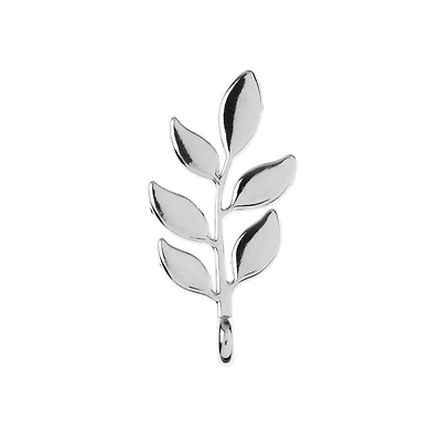 John Bead 24mm Silver Leaves Beadwork Pendants, 6ct.