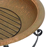 32" Copper Fire Pit with Stand & Tray Cover