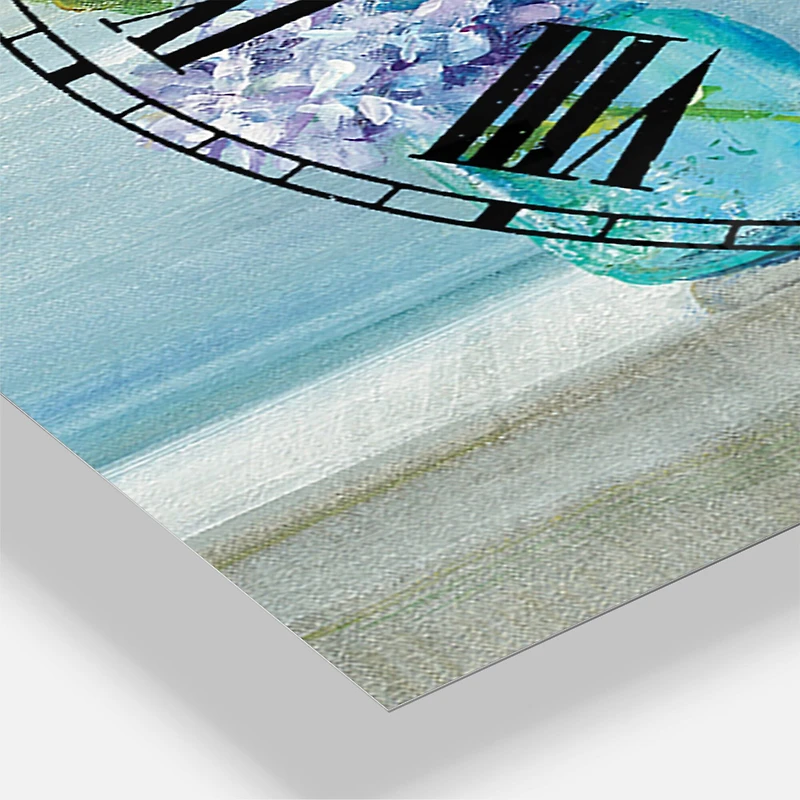 Designart 'Coastl Flowers Bouquets Coastal Multipanel Wall Clock