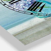 Designart 'Coastl Flowers Bouquets Coastal Multipanel Wall Clock