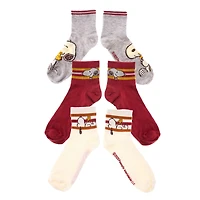 Peanuts® Snoopy 3 Pair Adult Hug Quarter Crew Sock Set