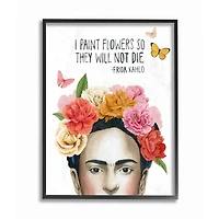 Stupell Industries Frida kahlo I Paint Flowers Wall Art in Black Frame