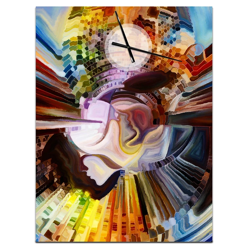 Designart 'Layers Of Inner Paint Modern Rectangular Wall Clock