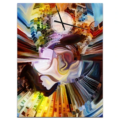 Designart 'Layers Of Inner Paint Modern Rectangular Wall Clock