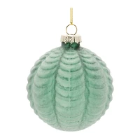 Green Frosted Glass Ball Ornament Set