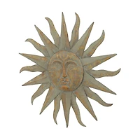 Gray & Gold  Sun Metal Wall Accent