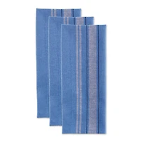 DII® Blue Chambray French Stripe Woven Dishtowel, 3ct.