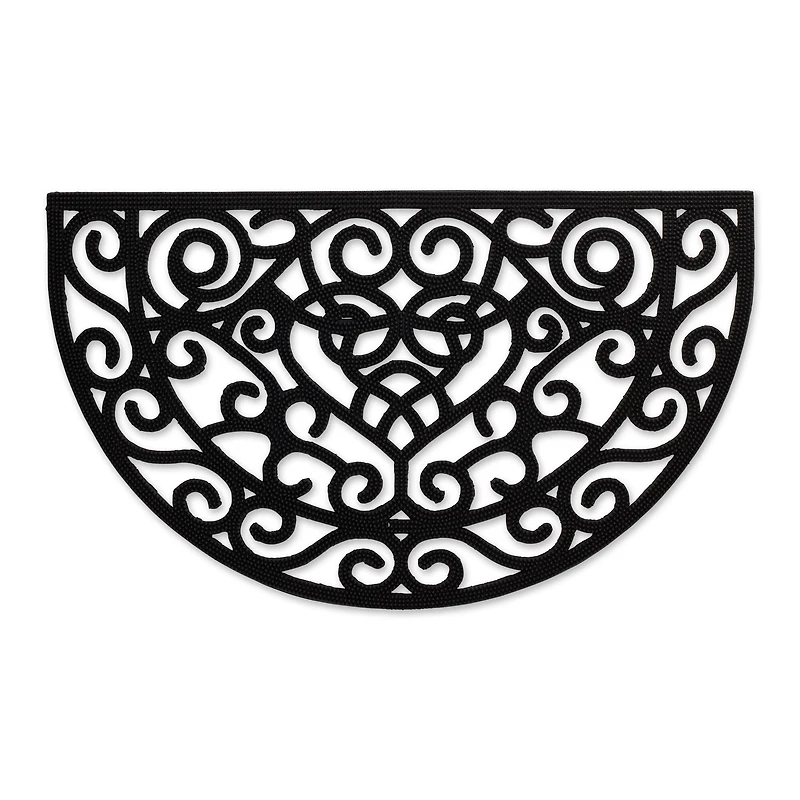 DII® Heart Scroll Half Moon Pin Rubber Doormat
