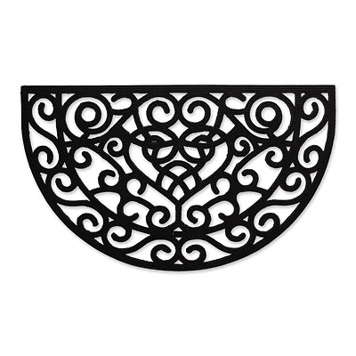 DII® Heart Scroll Half Moon Pin Rubber Doormat