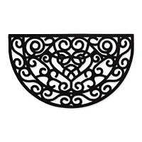 DII® Heart Scroll Half Moon Pin Rubber Doormat