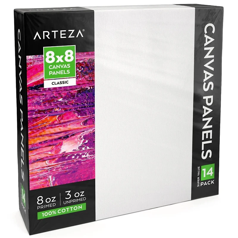 Arteza® 8" x 8" White Canvas Panels, 14ct.