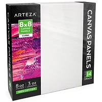 Arteza® 8" x 8" White Canvas Panels, 14ct.