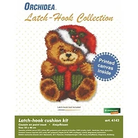 Orchidea Latch Hook Cushion Kit Christmas Teddy