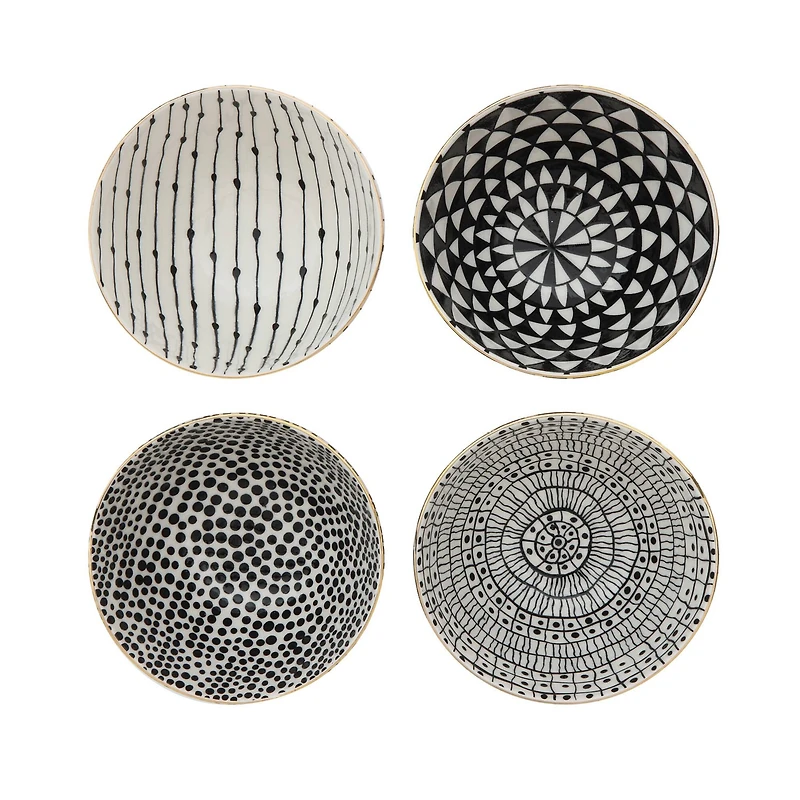 Hello Honey® 5" White & Black Patterned Bowl Set