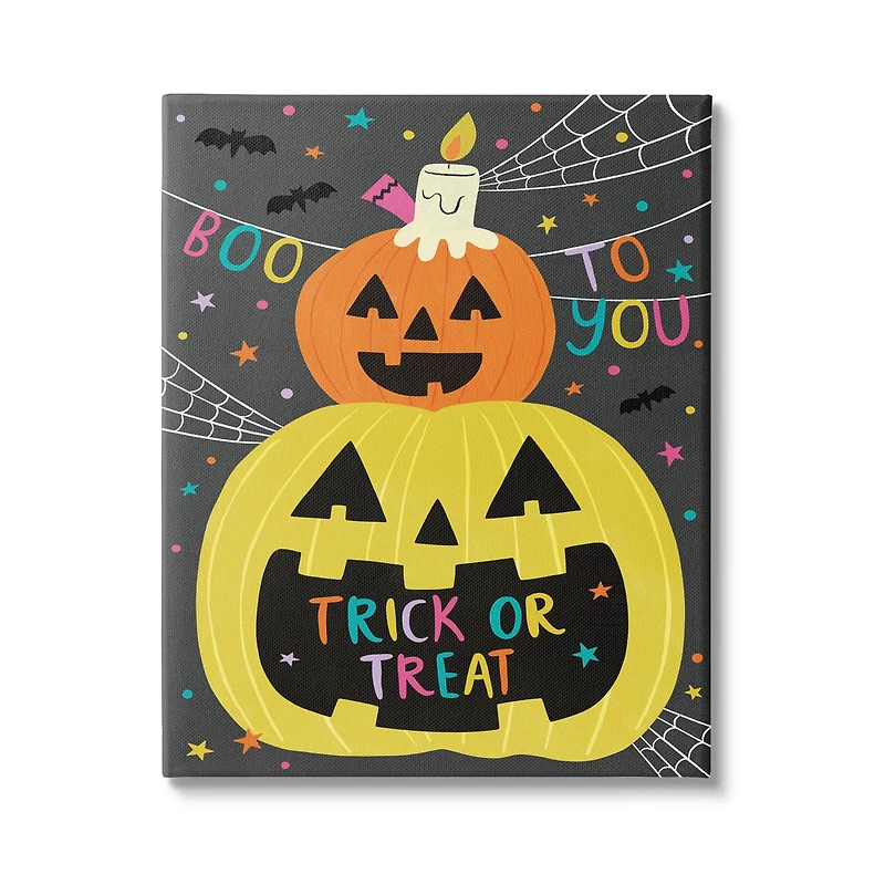 Stupell Industries Boo To You Fun Jack-O-Lanterns Canvas Wall Art