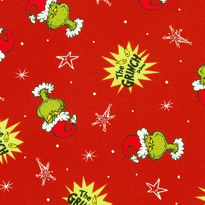 Dr. Seuss™ Grinch Head Toss Cotton Fabric