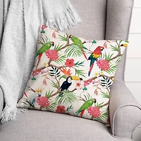 Tropical Birds Throw Pillow