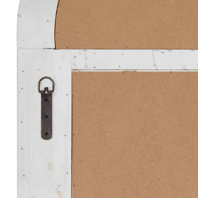 White Vintage Wood Wall Mirror