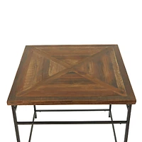 Brown Wood Rustic Accent Table 24" x 24" x 24"