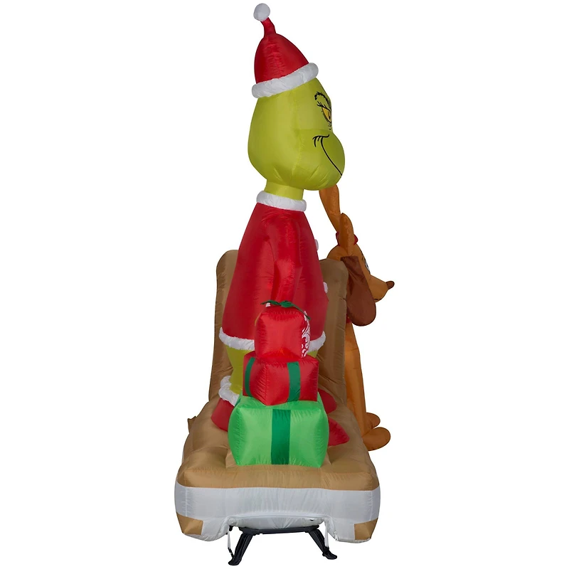 6ft. Airblown® Inflatable Christmas Grinch & Max Sled Scene with Gift Stack
