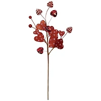 18" Red Shimmering Glitter Valentine's Day Heart Spray