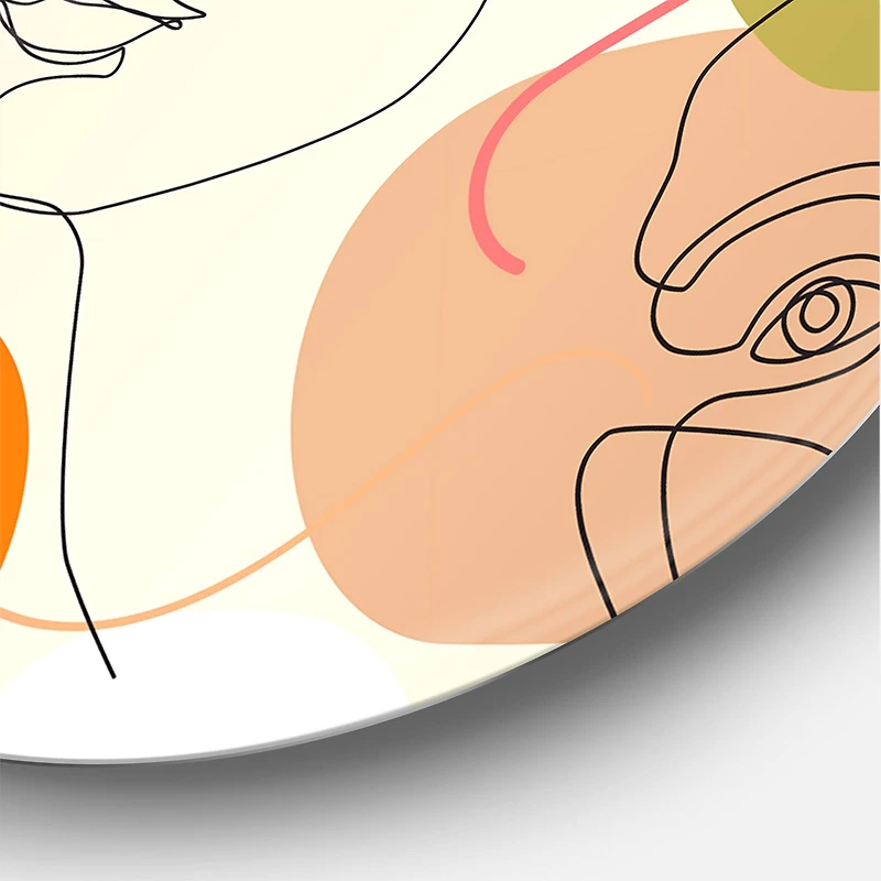 Designart - One Line Portrait of Afro American Women III