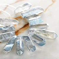 12 Pack:  Blue Luster Crystal Stone Nugget Beads by Bead Landing™