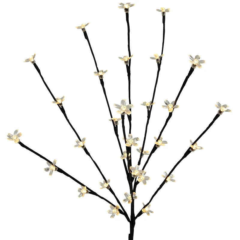 Set of 3 Pre-Lit Cherry Blossom Artificial Tree Branches 2.5' - Warm White LED Lights