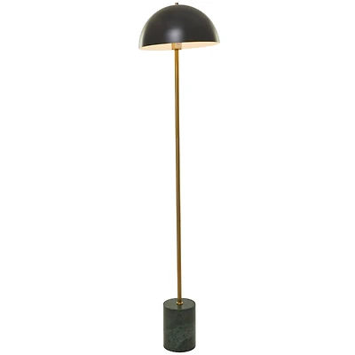 Black Metal Umbrella Style Floor Lamp with Marble Base 14" x 14" x 62"