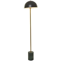Black Metal Umbrella Style Floor Lamp with Marble Base 14" x 14" x 62"