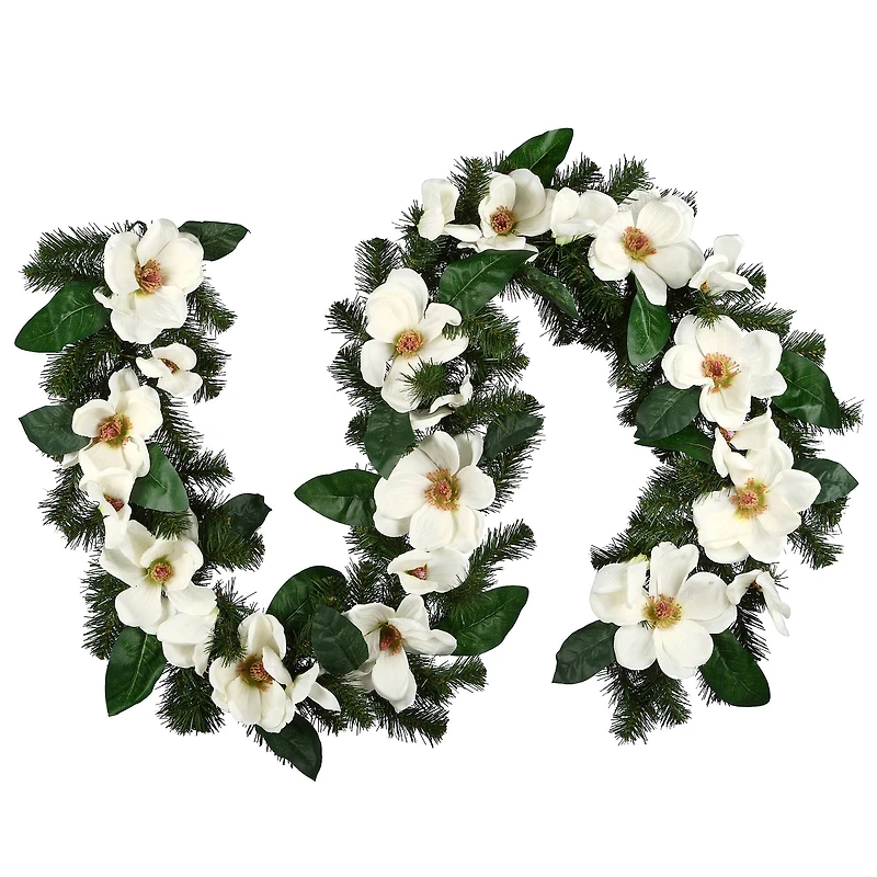 6ft. North Valley Spruce Magnolia Flower Garland