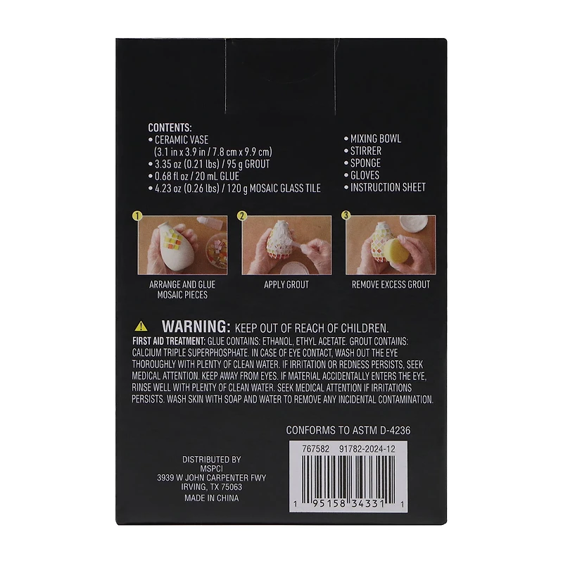 4" Pastel Rainbow Mosaic Vase Kit by Make Market®