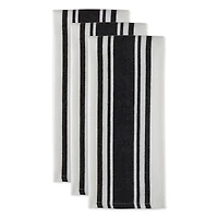 DII® Black Chef Stripe Dish Towels, 3ct.