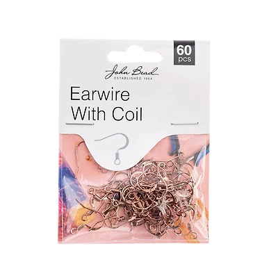 John Bead Must Have Findings 18mm Earwire with Coil