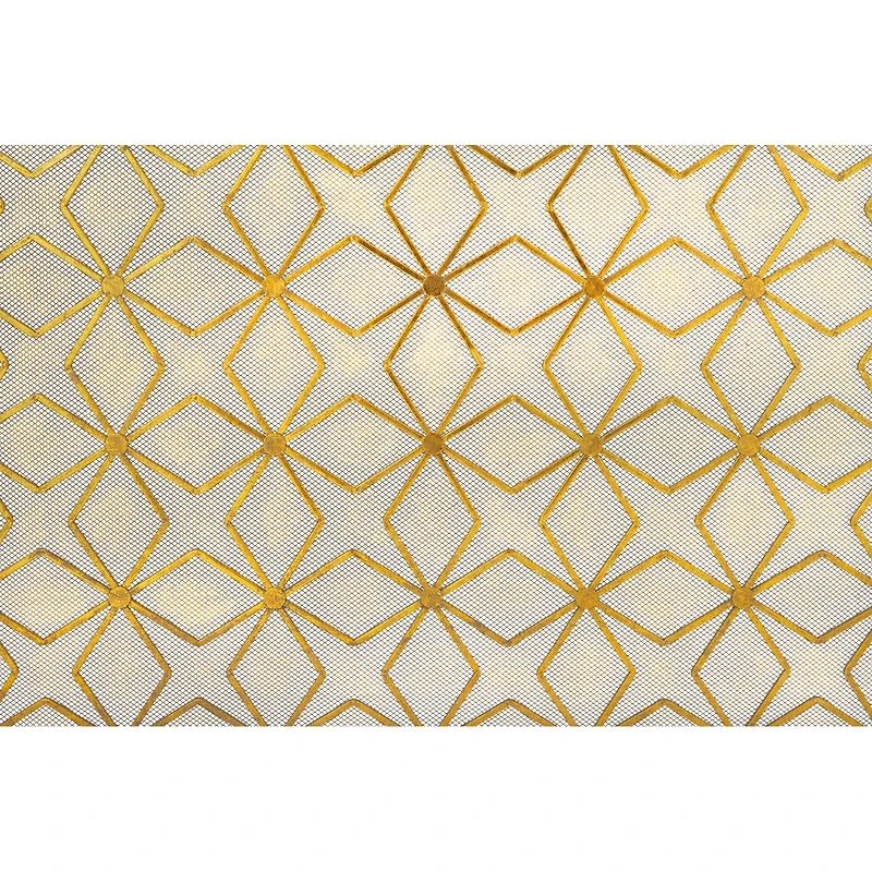 Gold Metal Modern Fireplace Screen