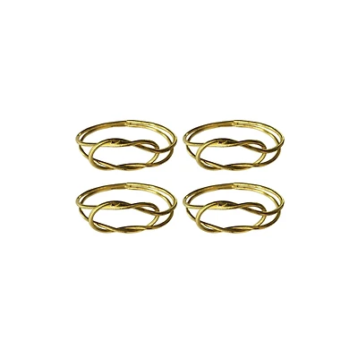 Hello Honey® Gold Metal Twisted Napkin Rings, 4ct.